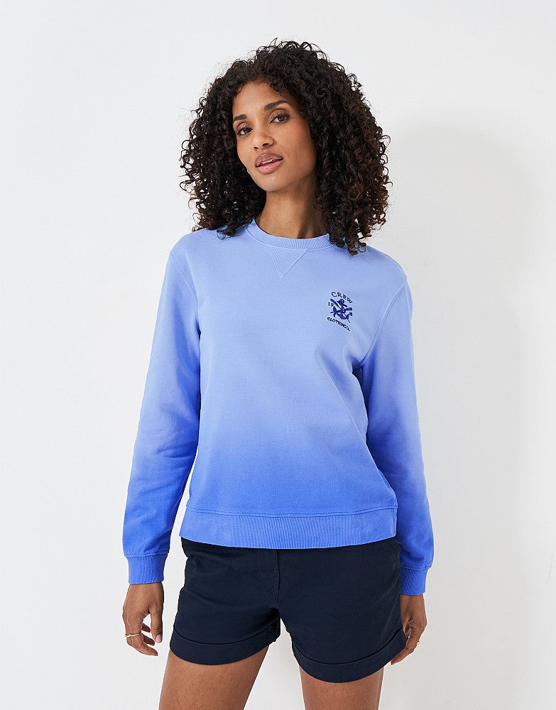 Crew Clothing Ombre Embroidered Cotton Crew Neck Sweatshirt