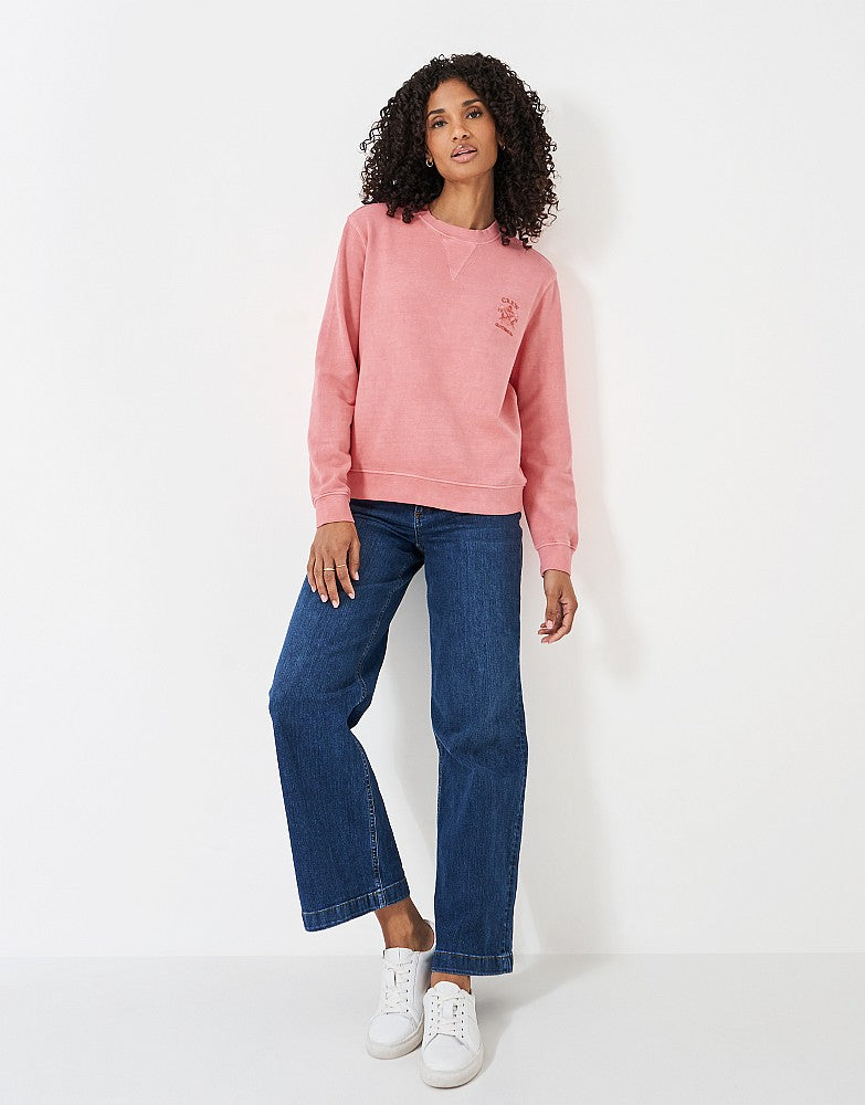 Crew Clothing Pigment Dyed Cotton Crew Neck Sweatshirt