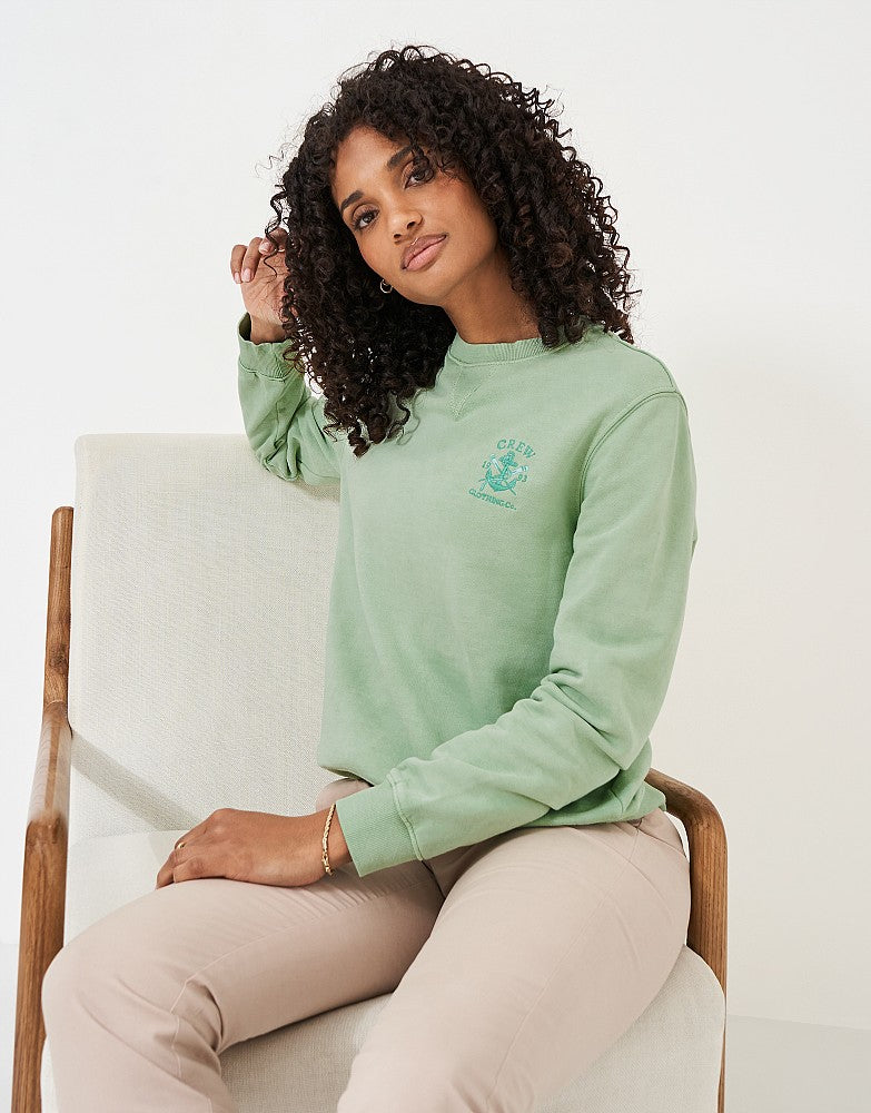 Crew Clothing Pigment Dyed Cotton Crew Neck Sweatshirt