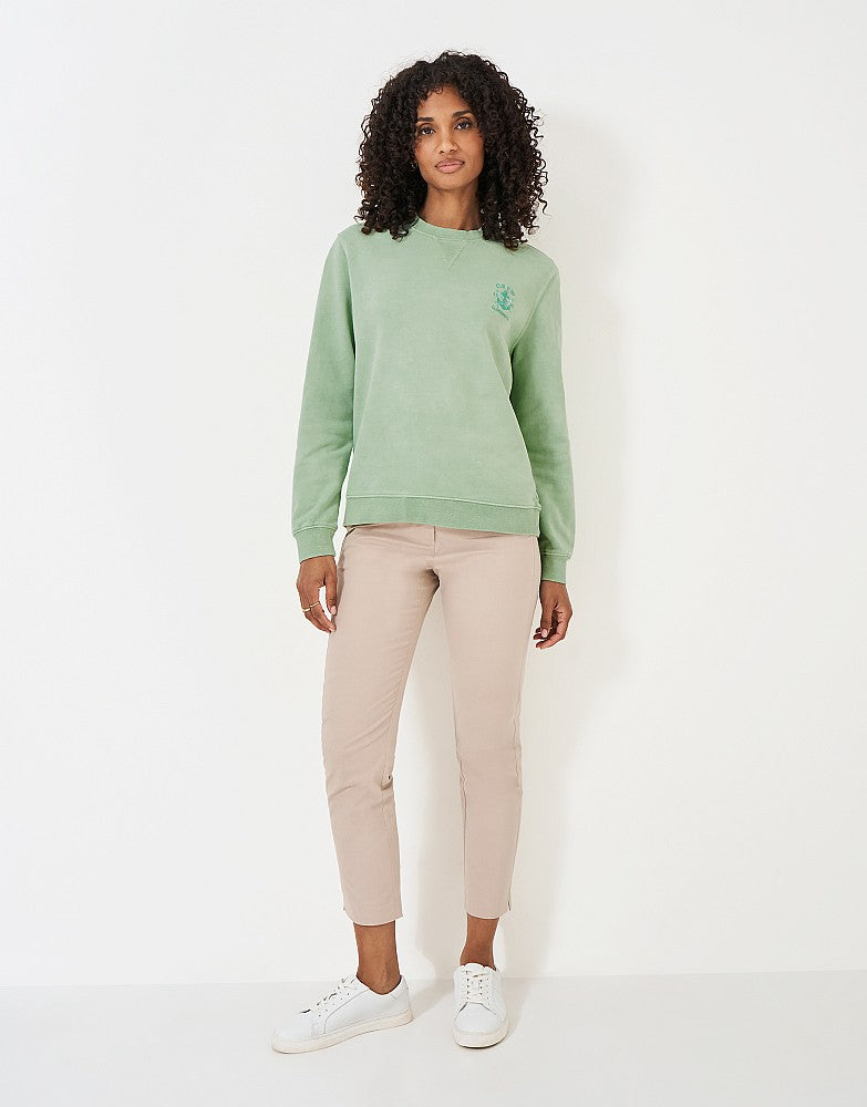 Crew Clothing Pigment Dyed Cotton Crew Neck Sweatshirt