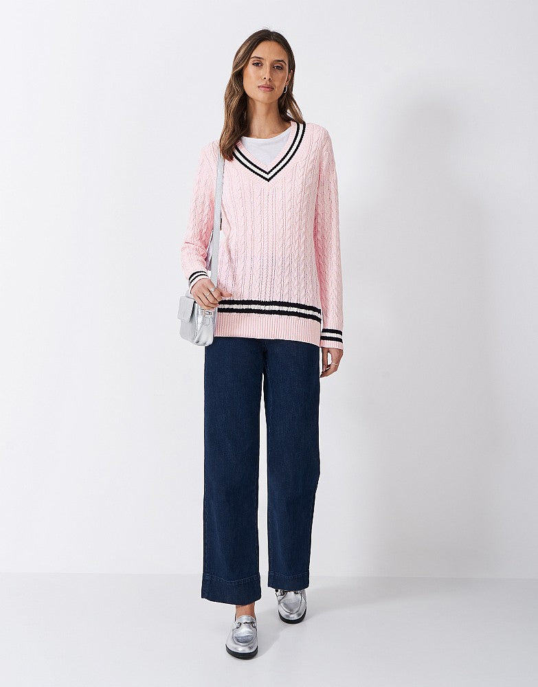 Crew Clothing Cable Knit Cricket Jumper