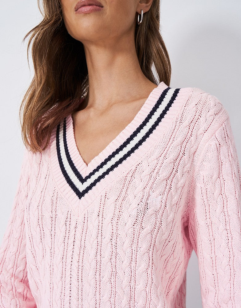 Crew Clothing Cable Knit Cricket Jumper