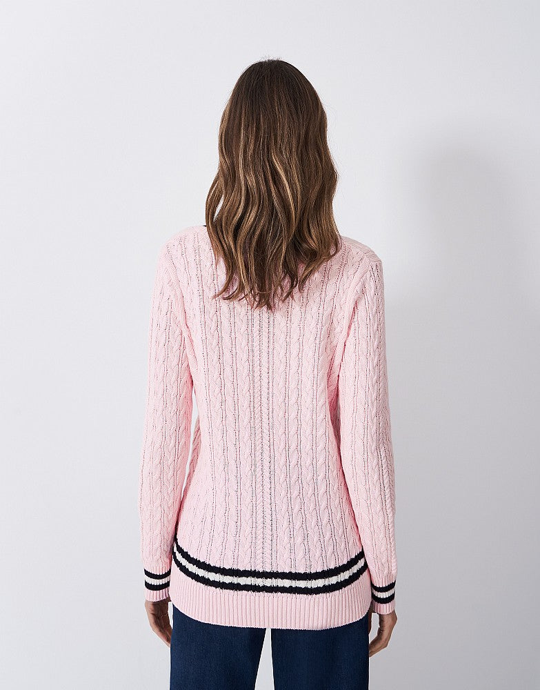 Crew Clothing Cable Knit Cricket Jumper