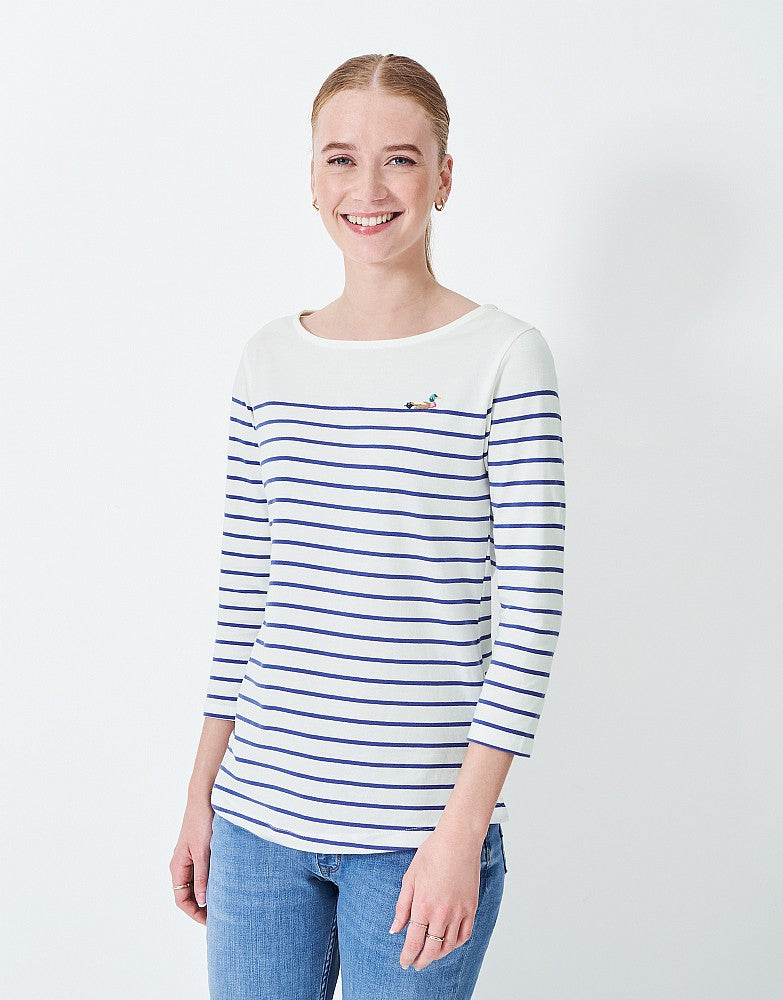Crew Clothing Embroidered Essential Breton Top