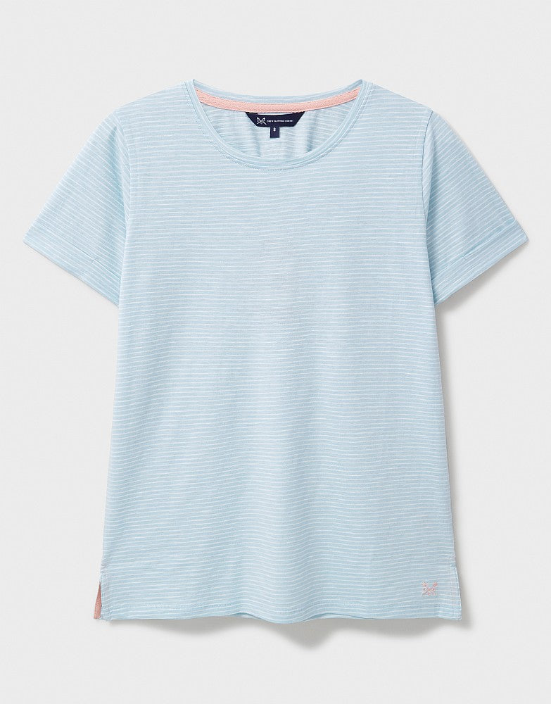 Crew Clothing Stripe Crew Neck Slub T-Shirt