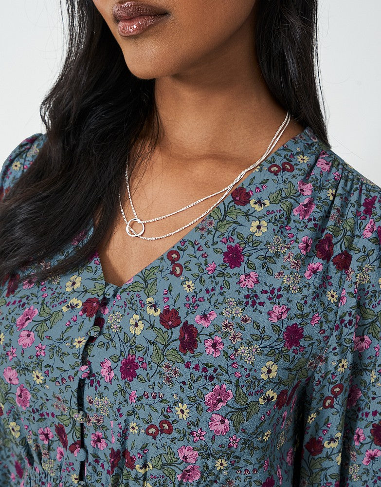 Crew Clothing Lola Cotton Floral Print Midi Tea Dress