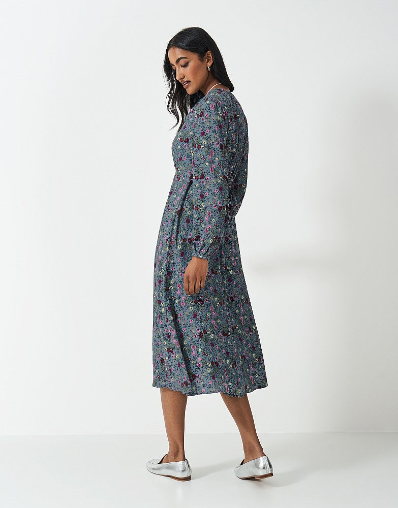 Crew Clothing Lola Cotton Floral Print Midi Tea Dress