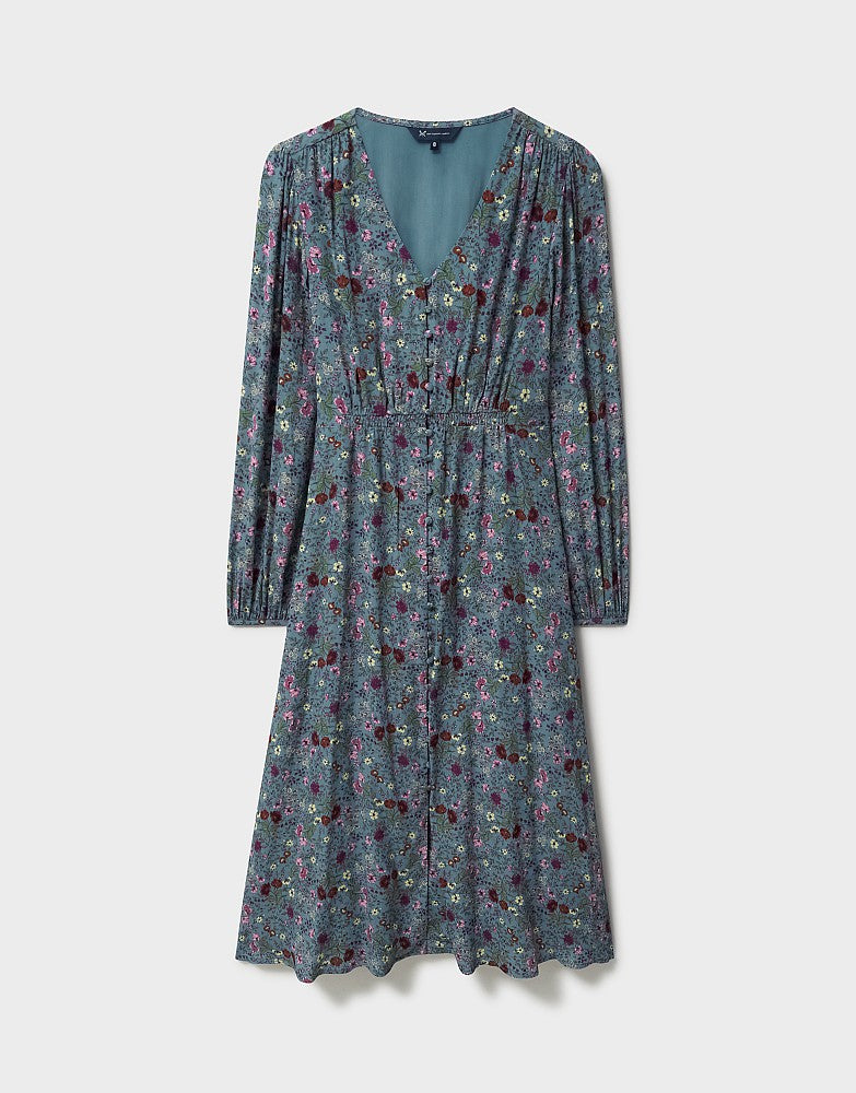 Crew Clothing Lola Cotton Floral Print Midi Tea Dress