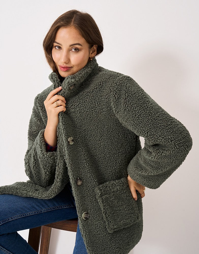 Crew Clothing Borg Patch-Pocket Jacket