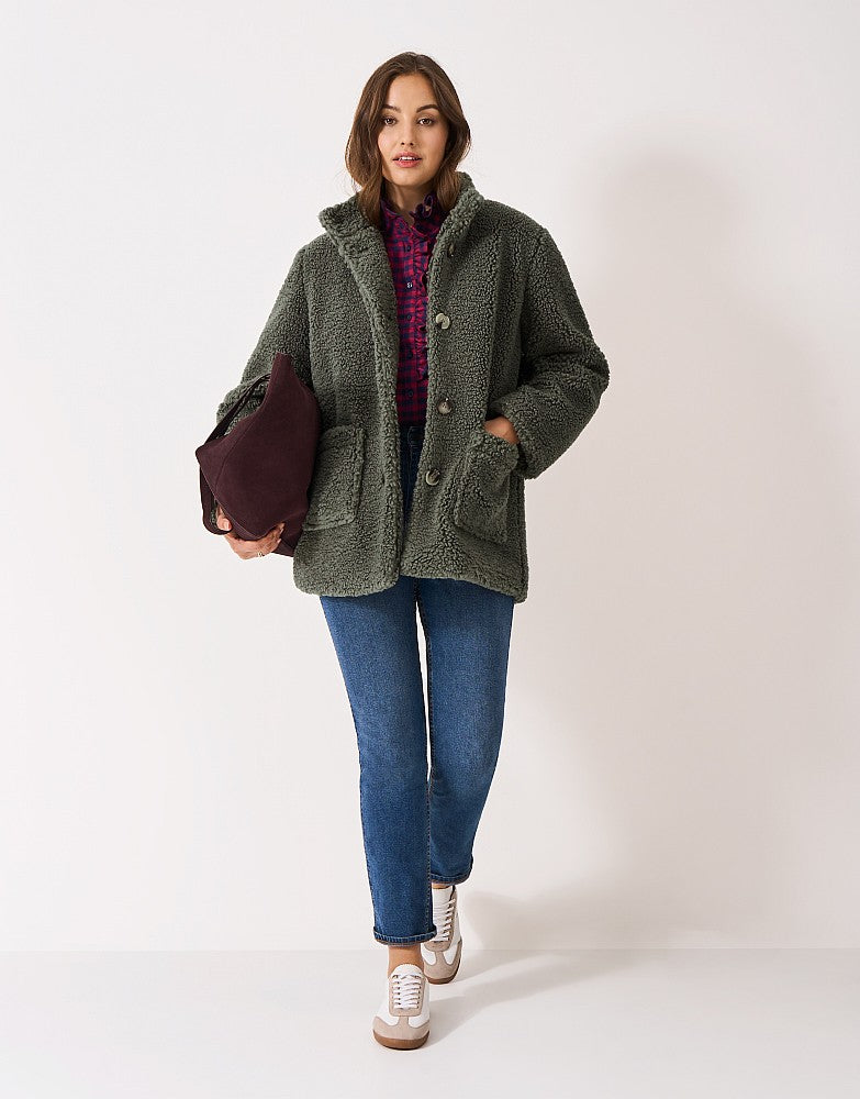 Crew Clothing Borg Patch-Pocket Jacket