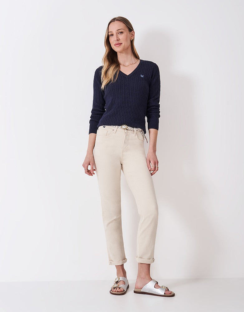 Crew Clothing Heritage Cable V-Neck Jumper