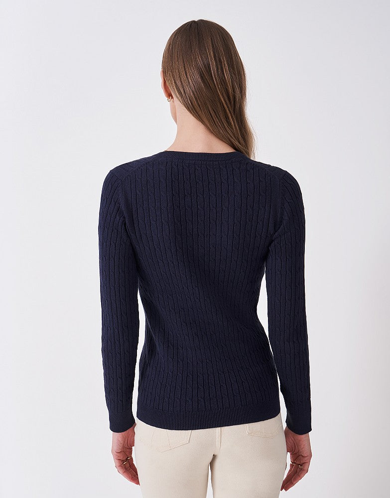 Crew Clothing Heritage Cable V-Neck Jumper