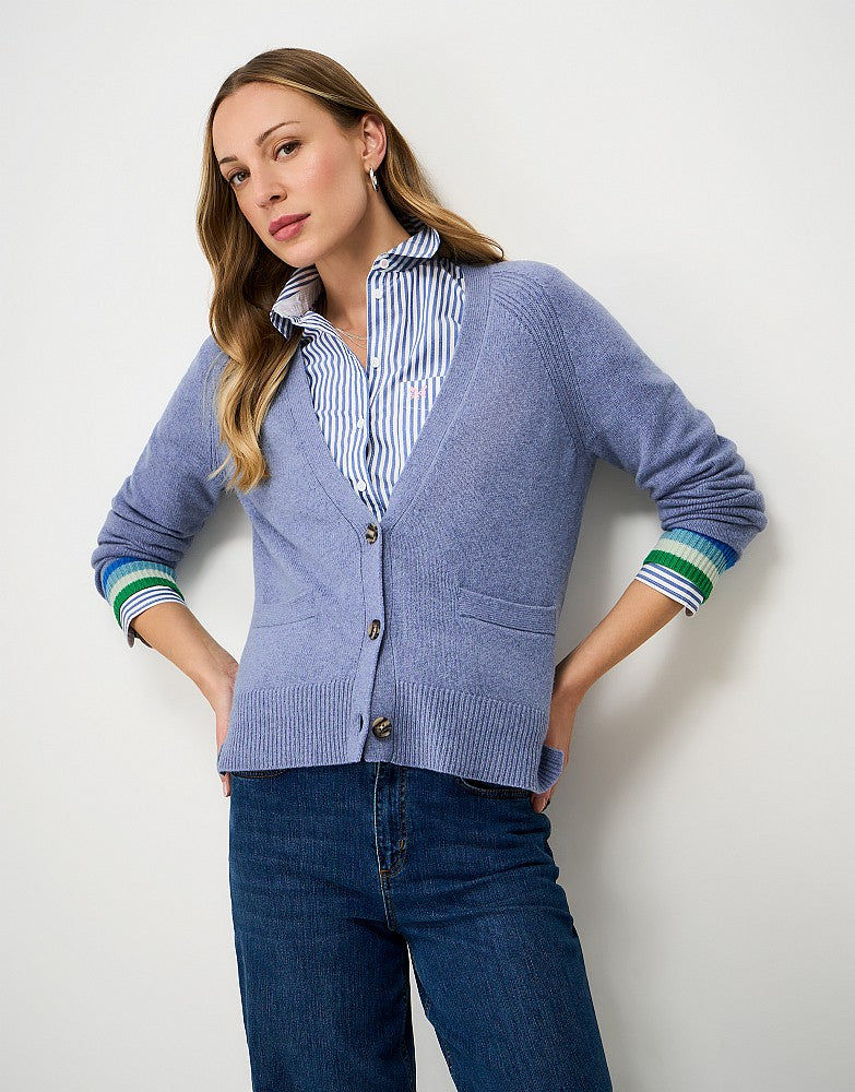 Crew Clothing Harmony Merino Blend Relaxed V Neck Cardigan