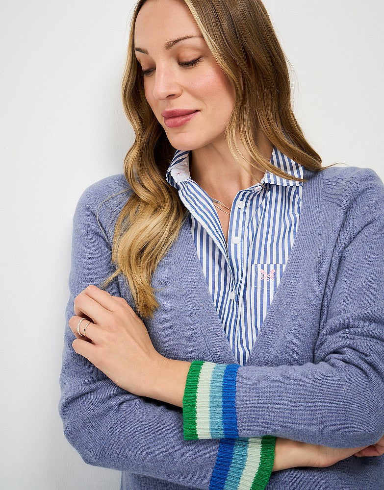 Crew Clothing Harmony Merino Blend Relaxed V Neck Cardigan