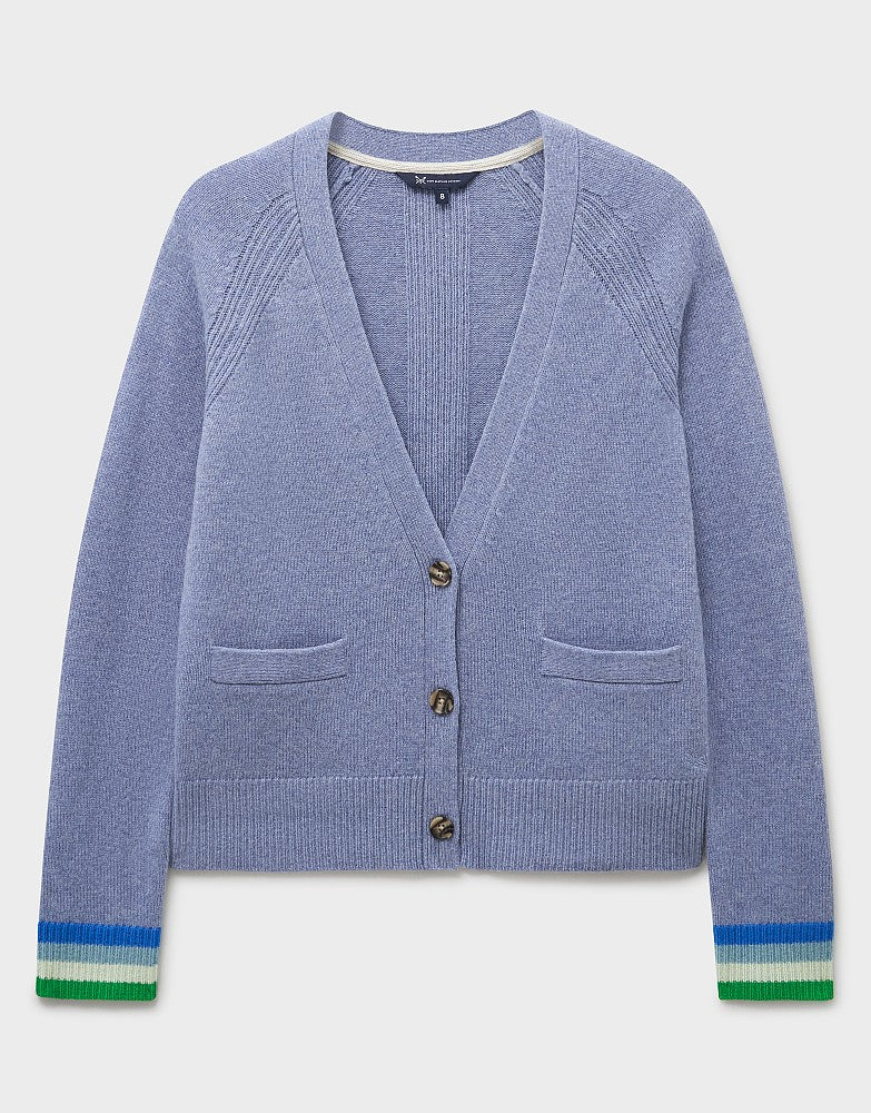 Crew Clothing Harmony Merino Blend Relaxed V Neck Cardigan