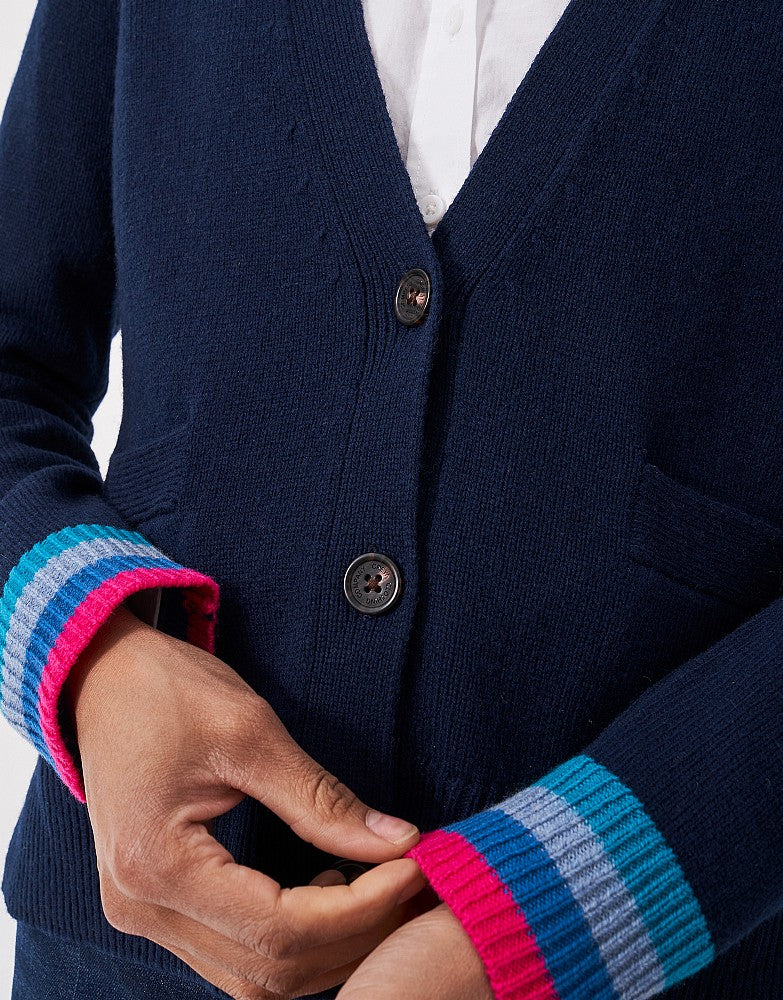 Crew Clothing Harmony Merino Blend Relaxed V Neck Cardigan