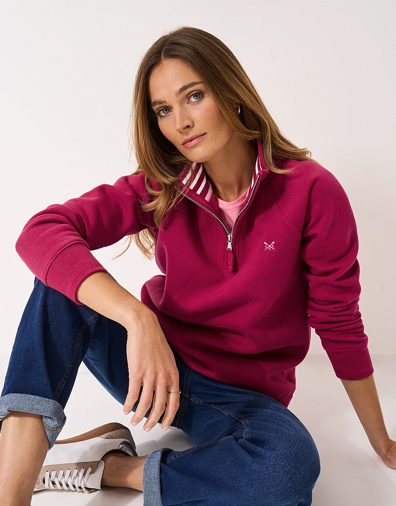 Crew Clothing Women's Half Zip Sweatshirt