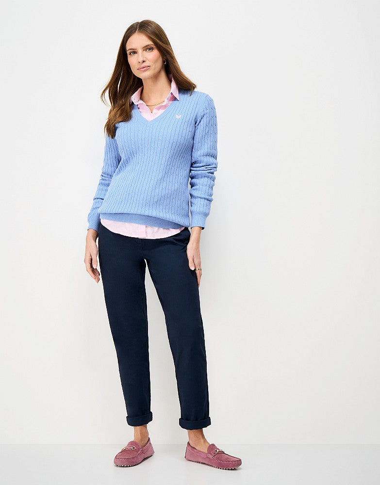 Crew Clothing Heritage Cable V-Neck Jumper