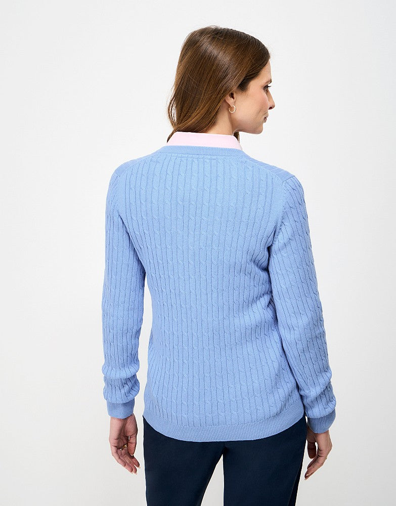 Crew Clothing Heritage Cable V-Neck Jumper