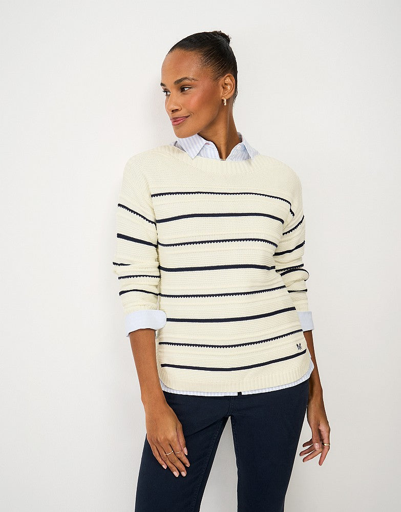Crew Clothing Tali Jumper in White Navy