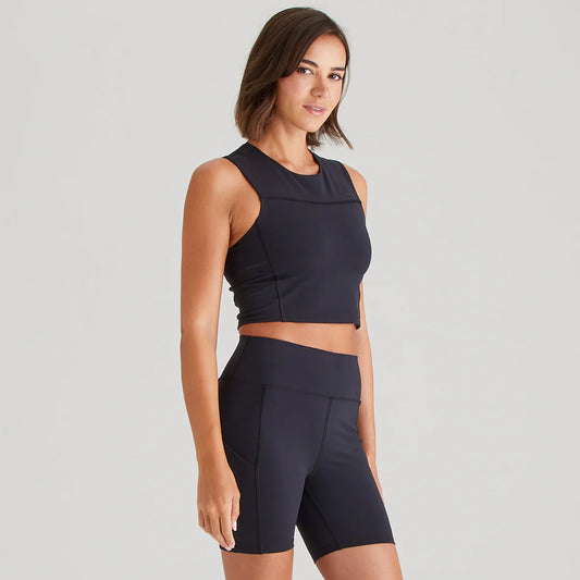 Ridgeline Womens Infinity Crop Top in Black
