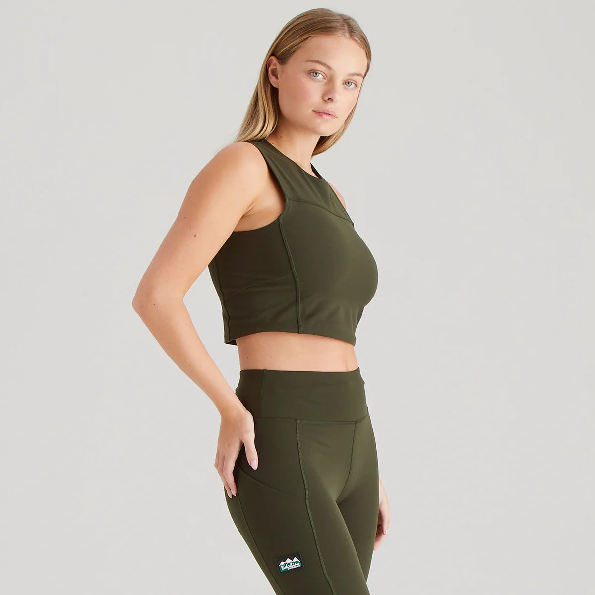 Ridgeline Womens Infinity Crop Top in Deep Forest
