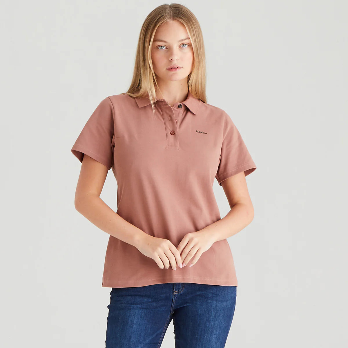 Ridgeline Women's Signature Polo Shirt in Dusky Pink
