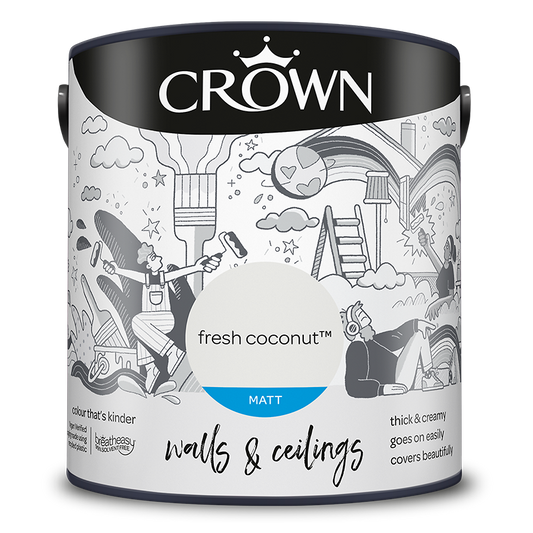 Crown Paints Walls & Ceilings Matt Emulsion Paint - Whites