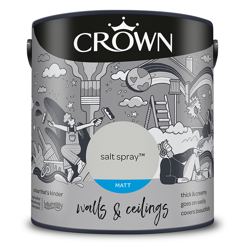 Crown Paints Walls & Ceilings Matt Emulsion Paint - Greys
