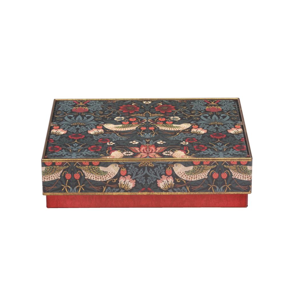 William Morris Green Strawberry Thief Medium Chocolate Tin