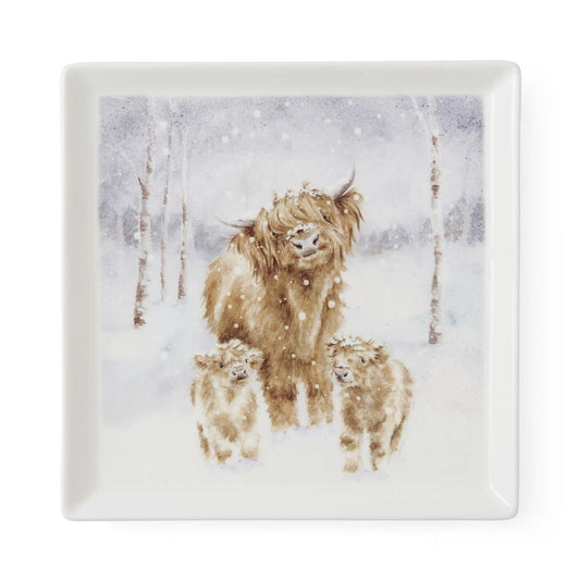 Wrendale A Highland Christmas Square Plate