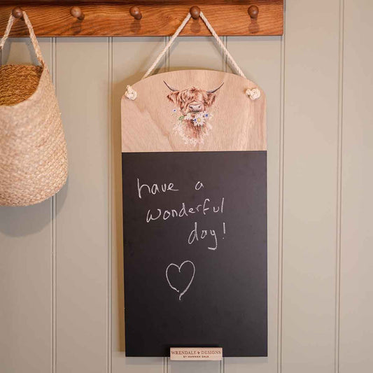 Wrendale Daisy Coo Highland Cow Chalkboard