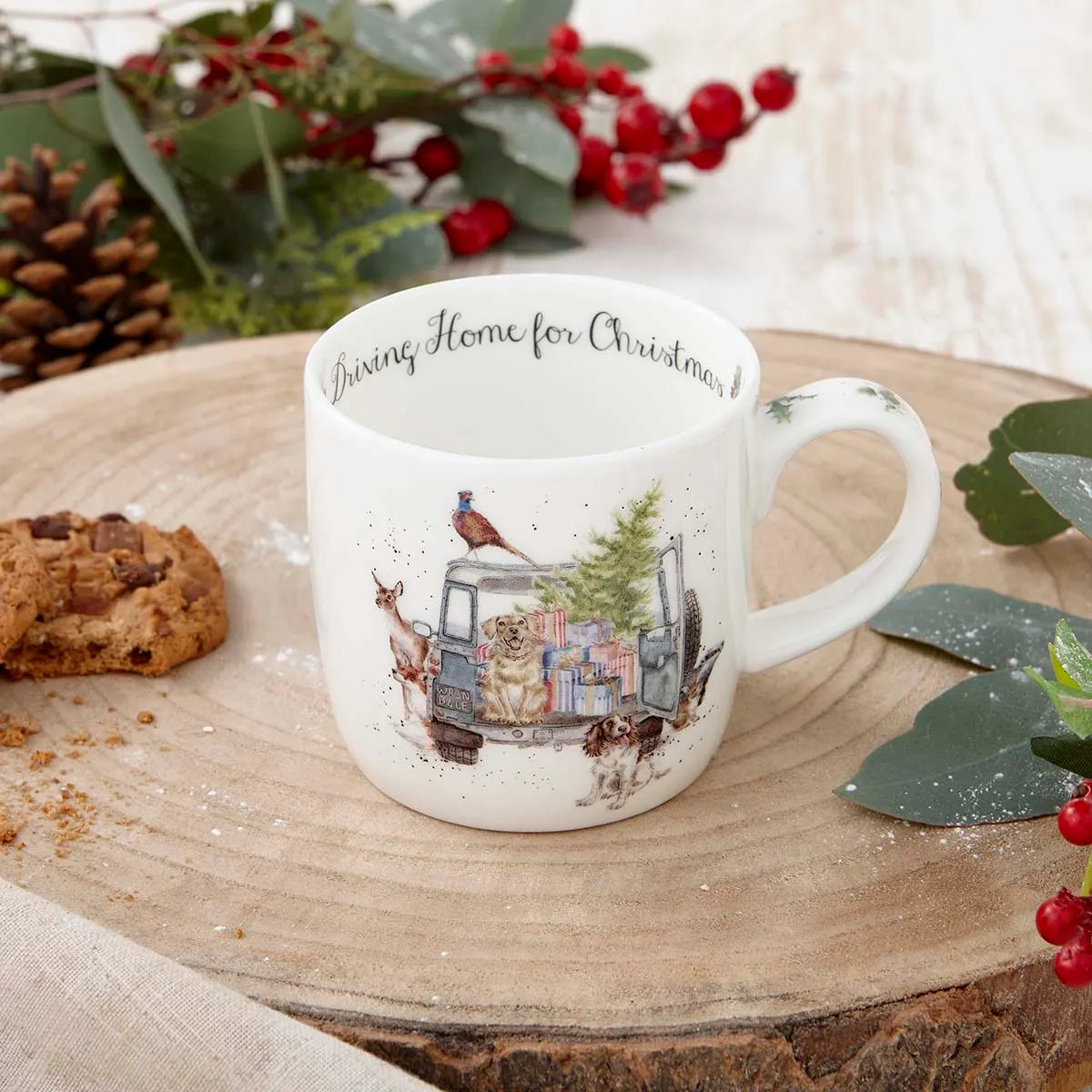 Wrendale Driving Home for Christmas Mug