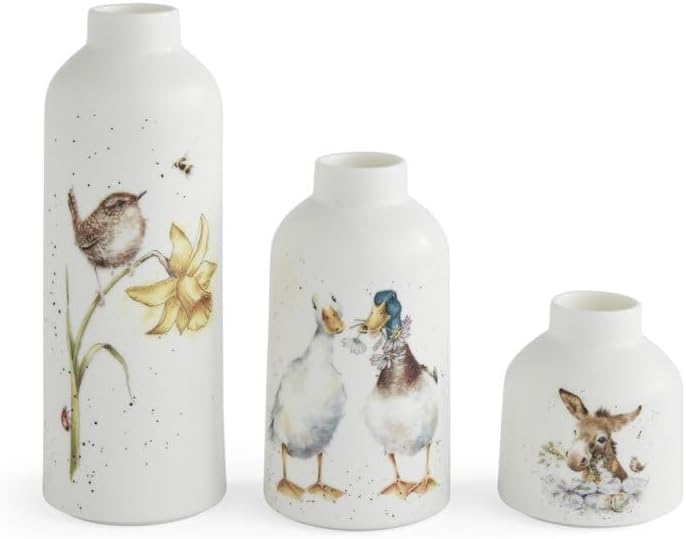 Wrendale Set of 3 Ceramic Flower Vases