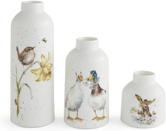 Wrendale Set of 3 Ceramic Flower Vases