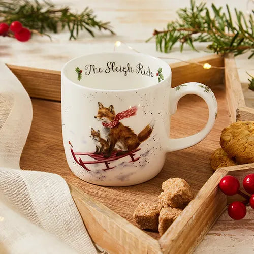 Wrendale Sleigh Ride Fox Mug