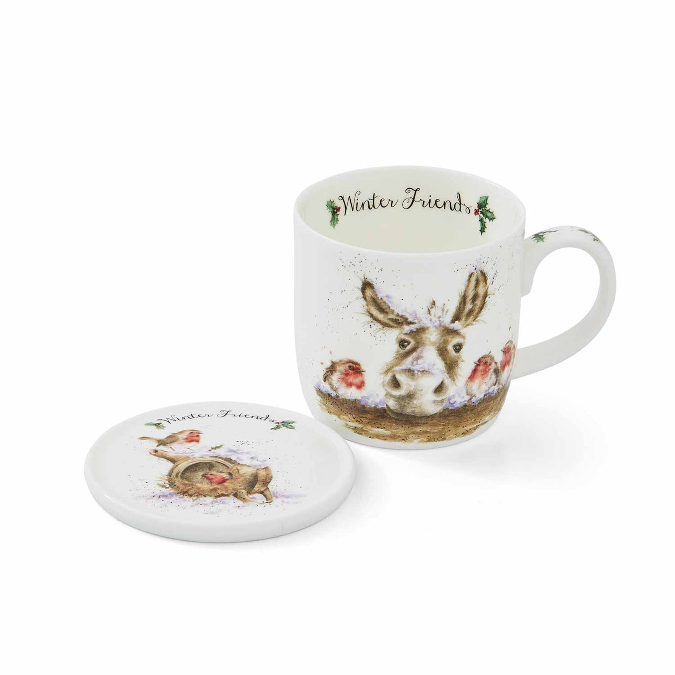 Wrendale Winter Friends Mug & Coaster Set