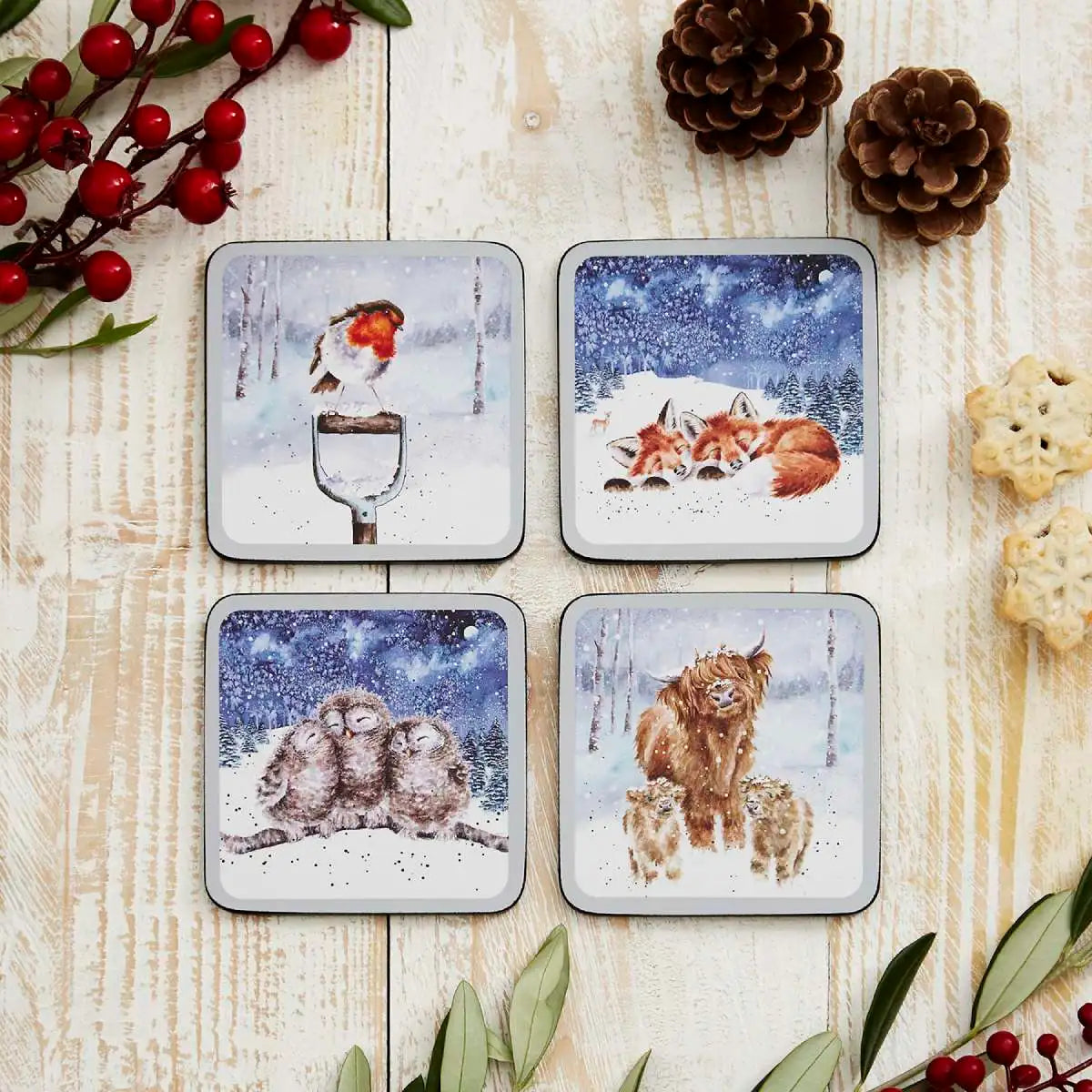 Wrendale Winter Skies Coasters Set Of 4