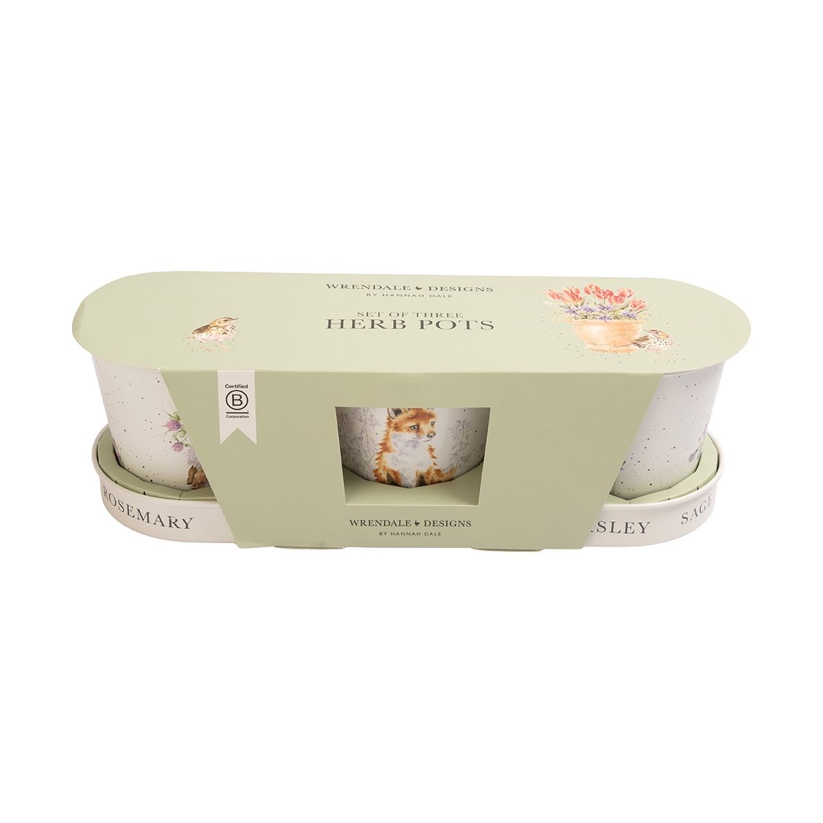 Wrendale Woodland Herb Pots & Tray