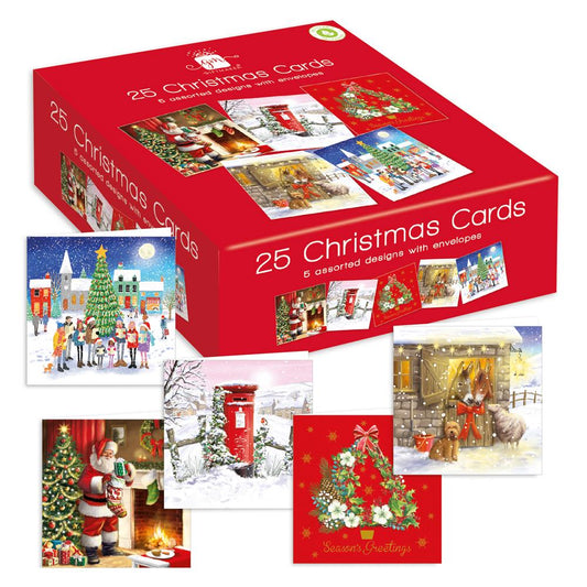 Bumper Box of 25 Christmas Cards