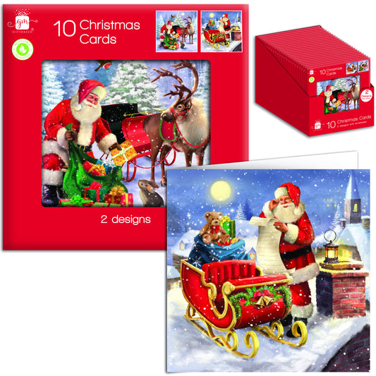 Traditional Santa Christmas Cards Pack