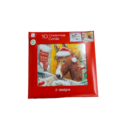 Traditional Donkeys Christmas Cards Pack