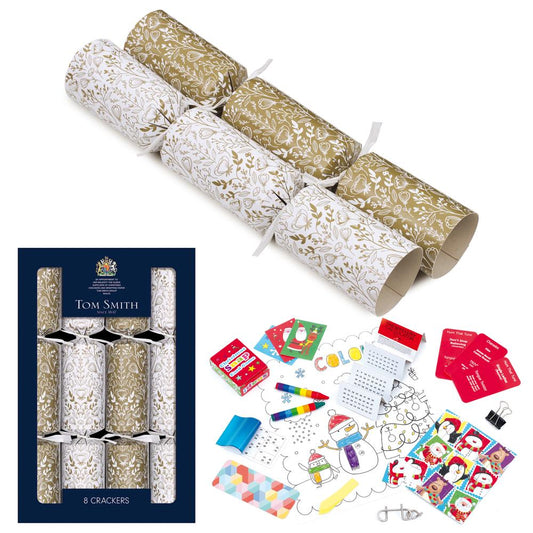 Tom Smith Christmas Crackers Gold Traditional Family 8 Pack
