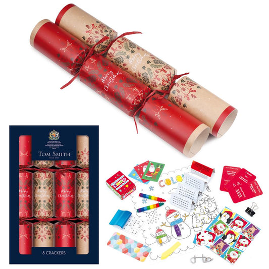 Tom Smith Christmas Crackers Kraft Traditional Family 8 Pack