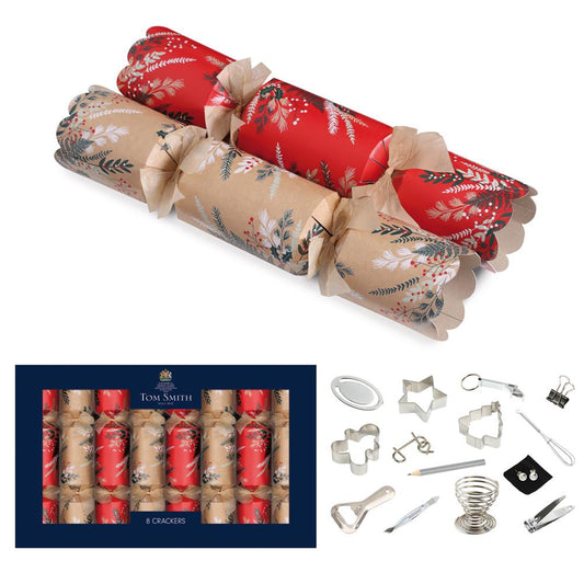 Tom Smith Christmas Crackers Red Kraft Deluxe 8 Pack