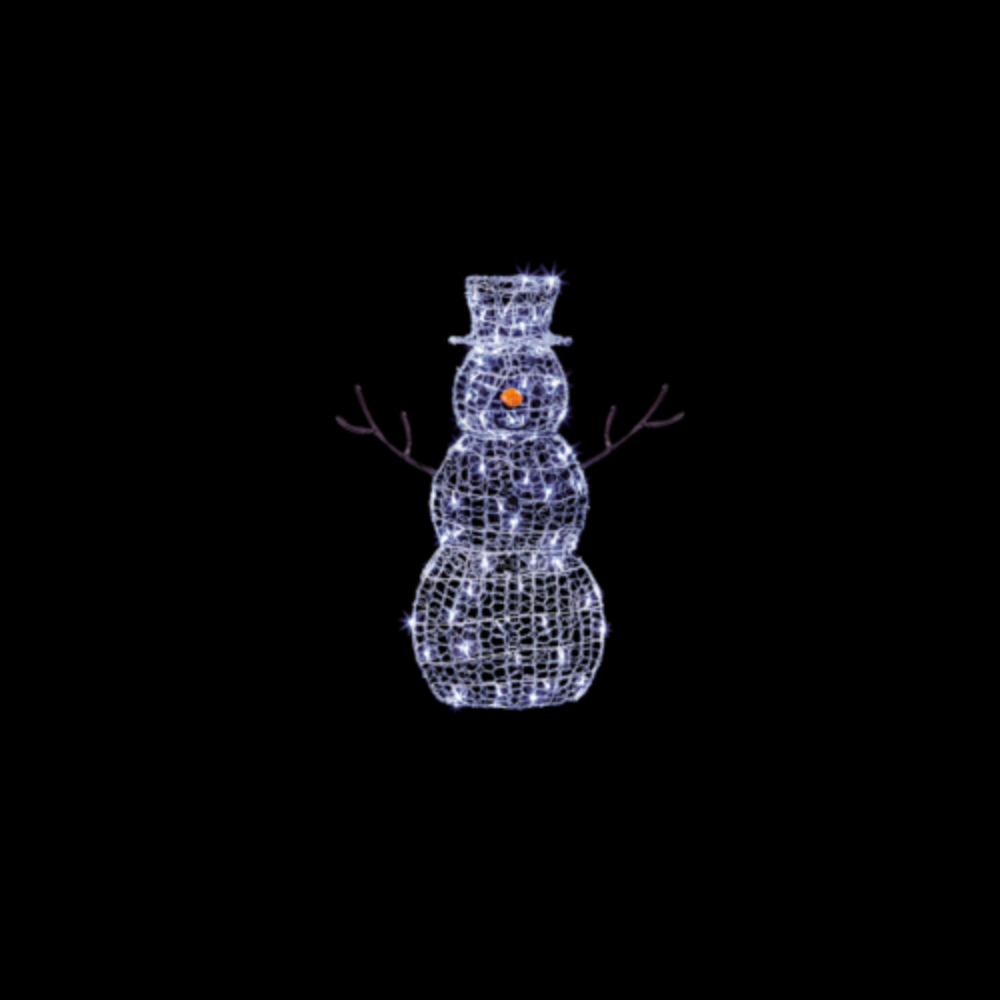 Premier 90cm 2D Soft Acrylic Snowman with 70 Twinkle White LEDs