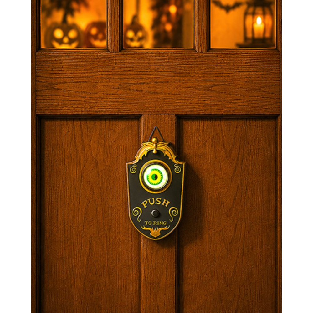 Premier battery operated animated lit eyeball Halloween doorbell with sound effects