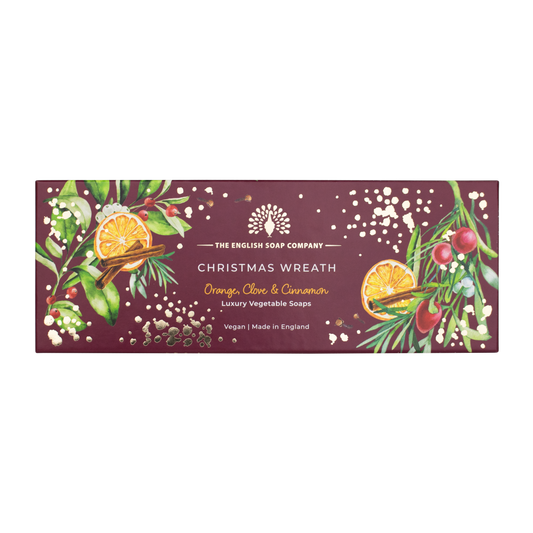 English Soap Company Christmas Tidings Christmas Wreath Soap 3 x 100g