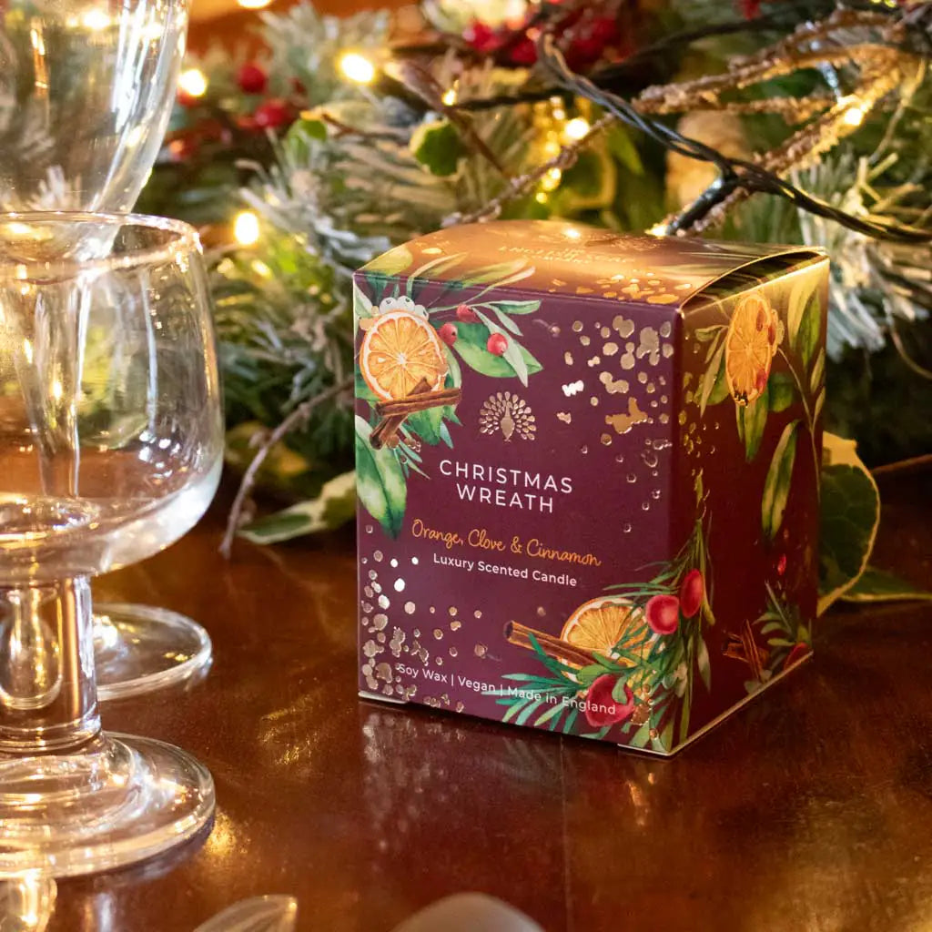 English Soap Company Soy Wax Candle Christmas Wreath