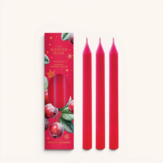 Ashleigh & Burwood Frosted Berry scented taper dinner candles